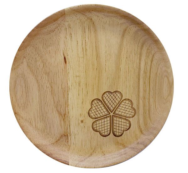 Main Image Wooden plate with waffle design