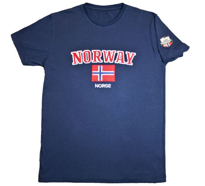 Main Image T-shirt, Norway and flag, blue