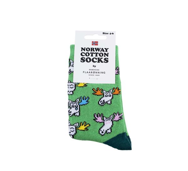 Image of Kid's socks, Funny Moose, green
