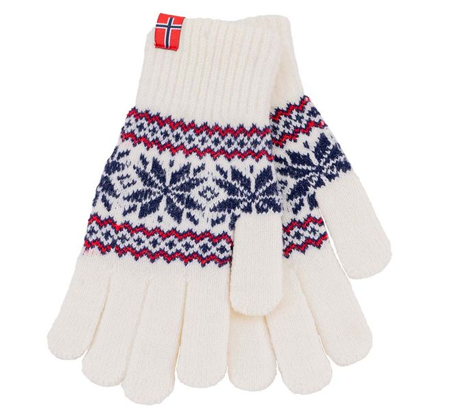 Main Image Knitted gloves with star pattern white/blue/red