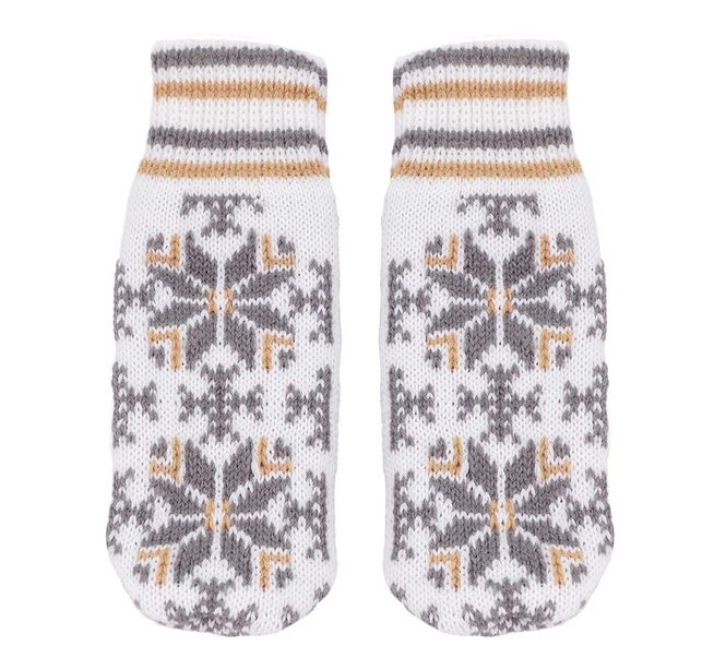Main Image Knitted mittens star pattern, white/grey/beige