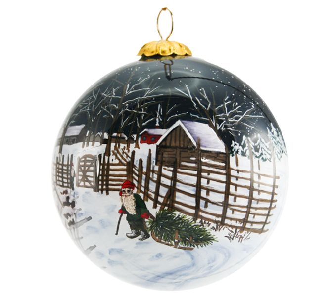 Main Image Glass bauble, Santa with Christmas tree