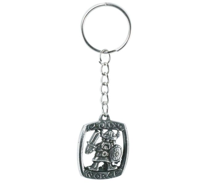 Main Image Key Chain, Viking with sword in frame, 'NORGE', ...