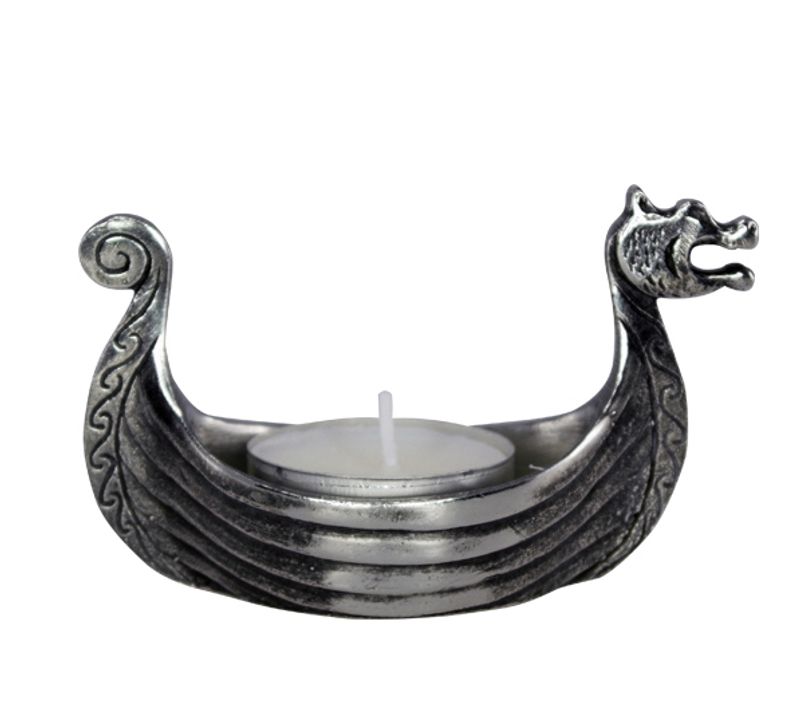 Viking ship candle holder Tinn-Per