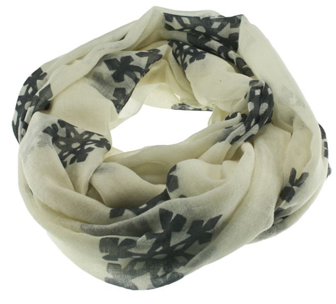 Main Image Wool scarf snowflake beige