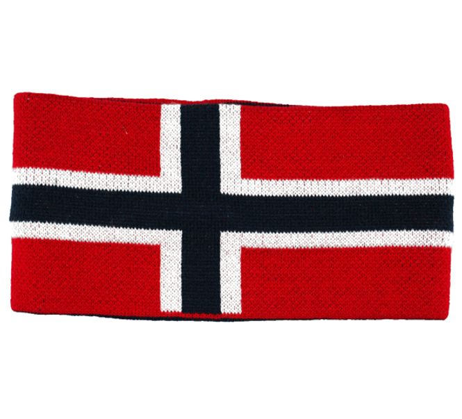 Main Image Headband knitted flag design. Red/white/dark blue
