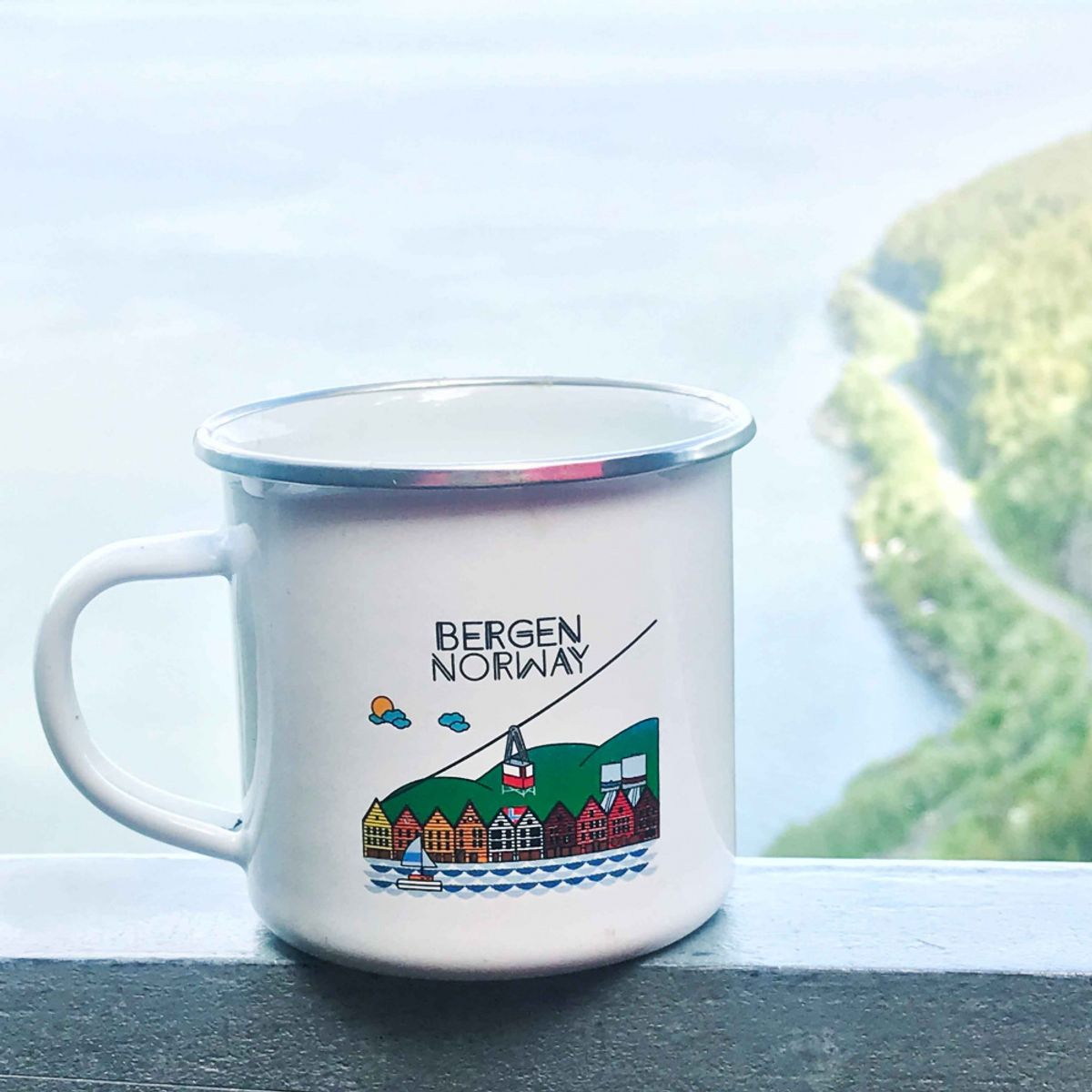 Enamel mug, Bergen 