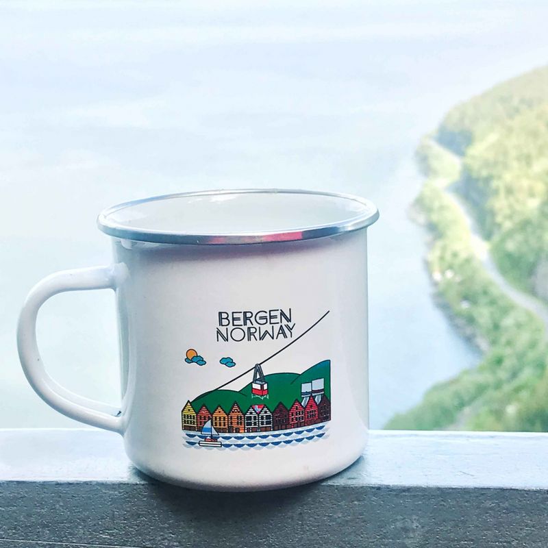 Enamel mug, Bergen 