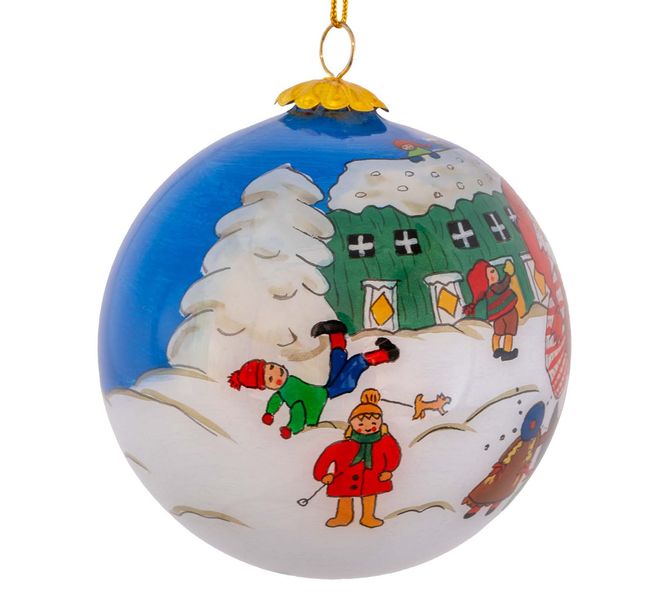 Main Image Glass bauble, Santa and the children play in the ...