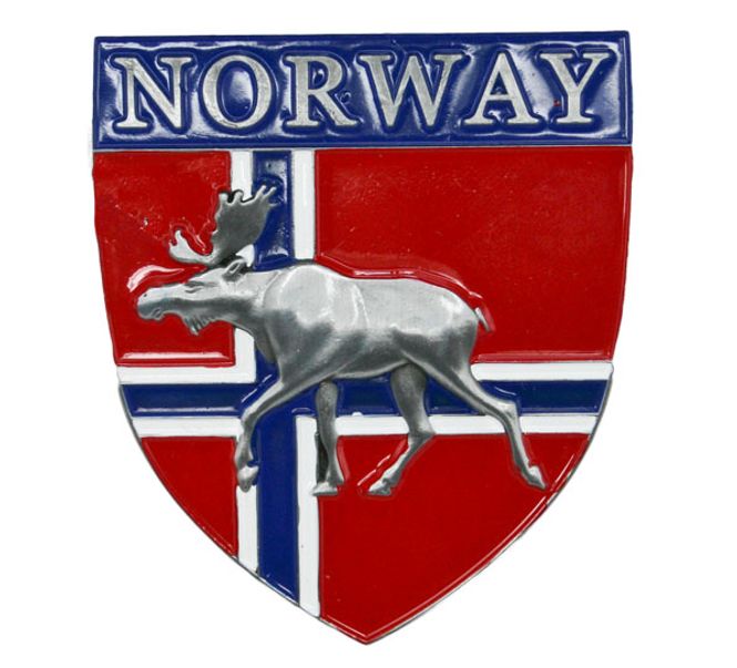 Main Image Metal magnet flag shield with moose