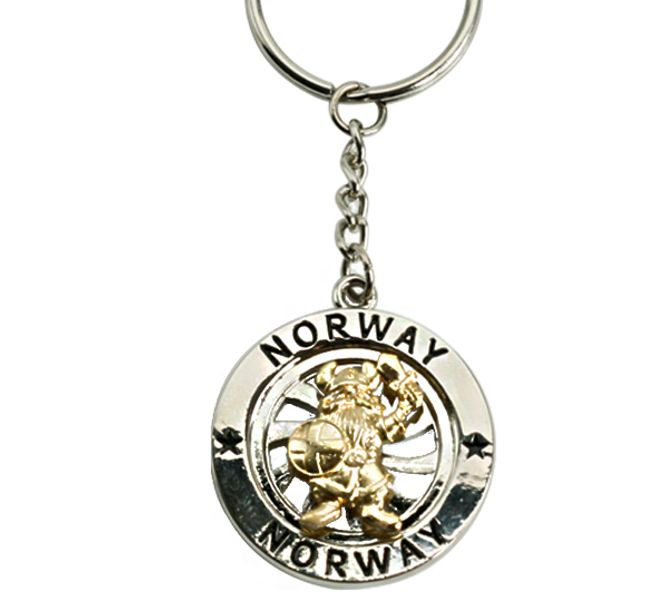 Main Image Keychain with spinner, gold / silver, Viking