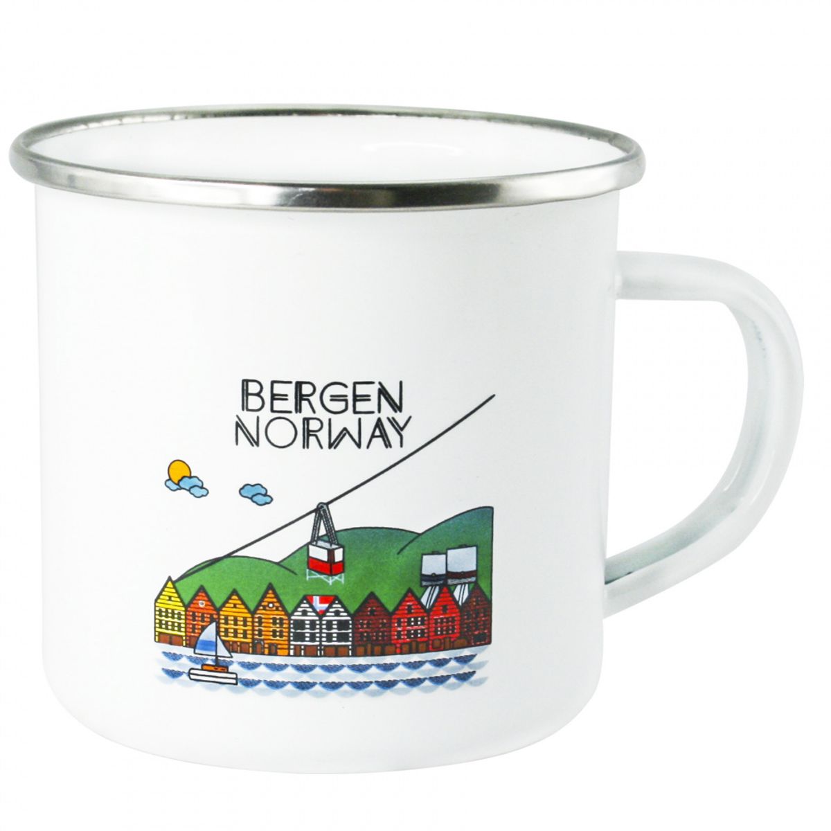 Enamel mug, Bergen 