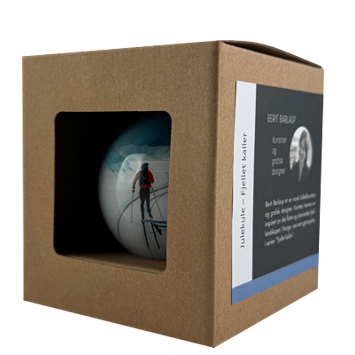 Hand painted glass bauble, Towards, the Mountain is calling