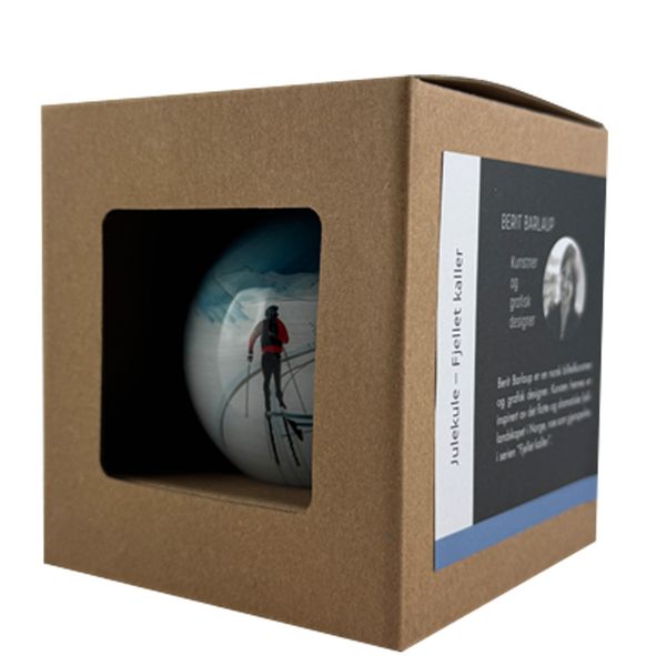 Main Image Hand painted glass bauble, Towards, the Mountain ...