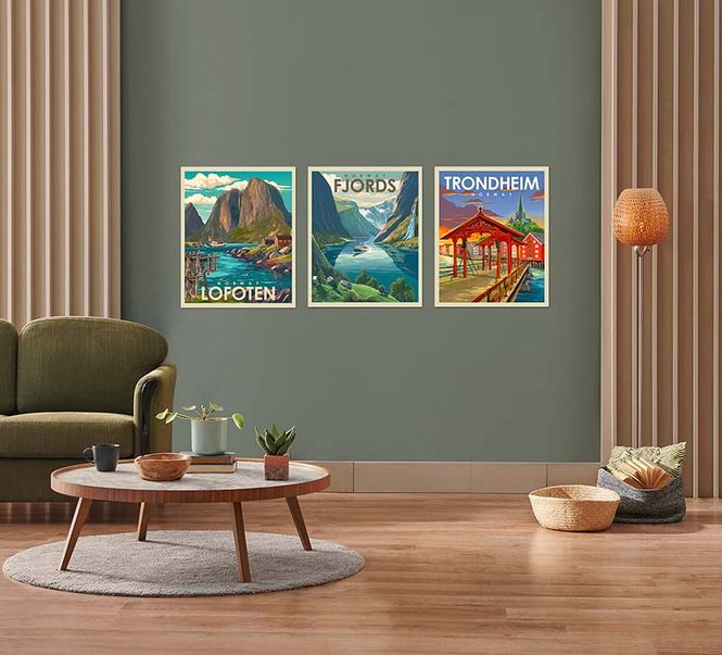Main Image Poster, Lofoten, retro
