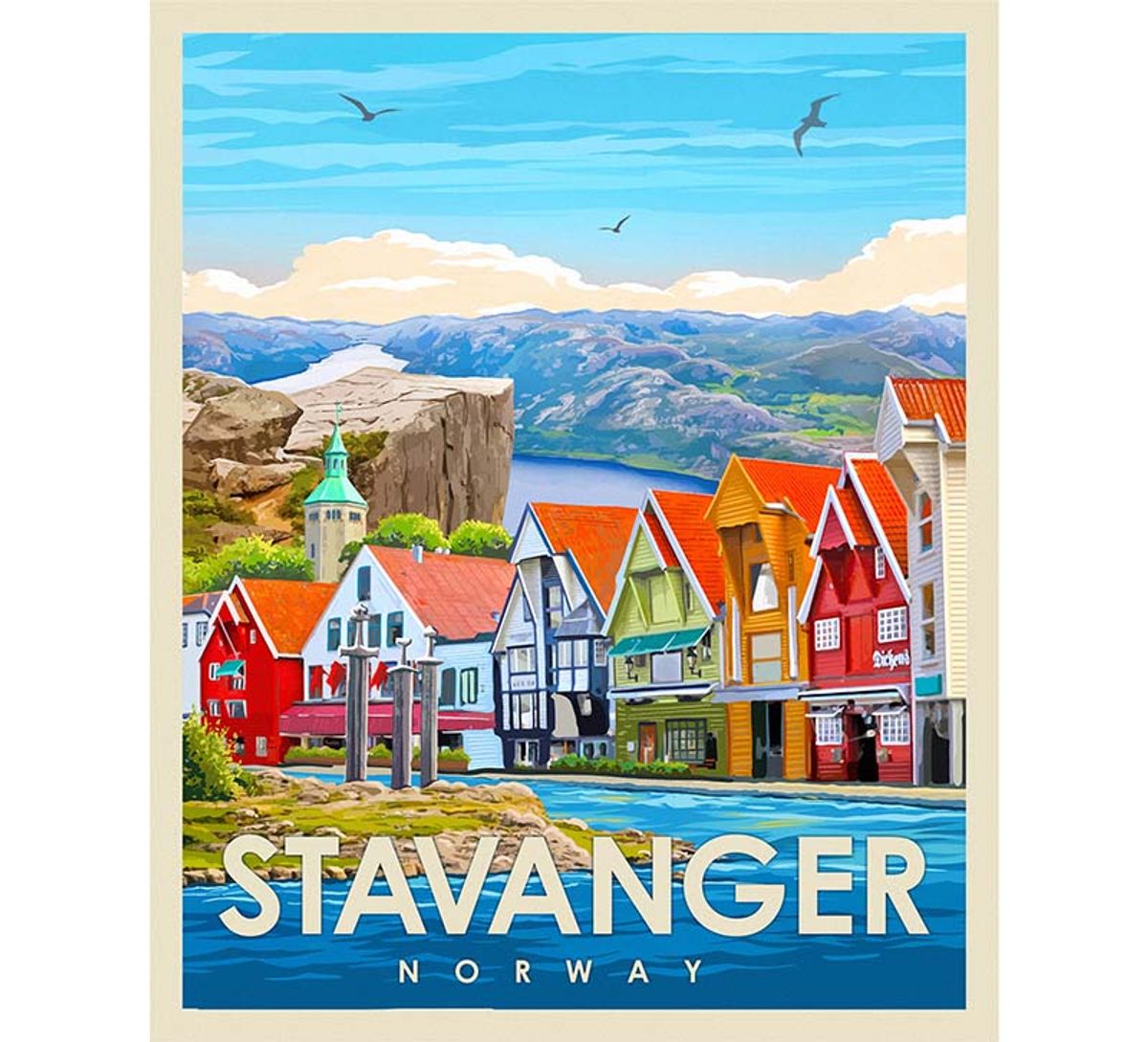 Poster, Stavanger, retro