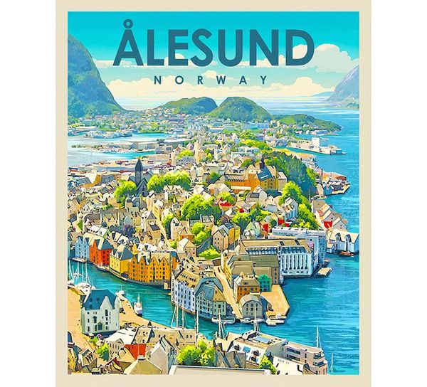 Main Image Poster, Ålesund, retro