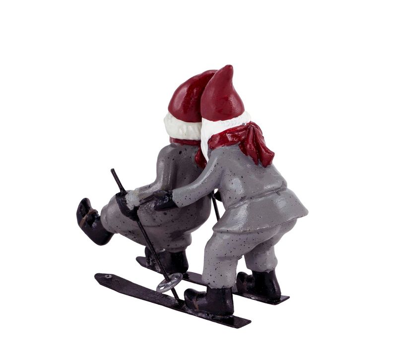 Santa couple skiing, grey, Harvesttime