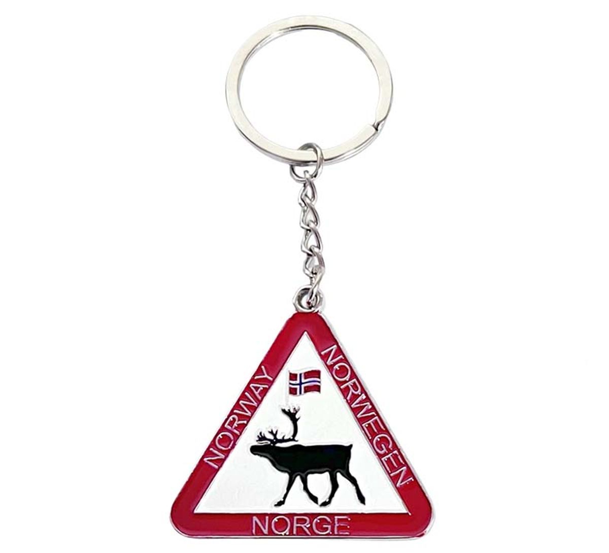 Keychain, reindeer sign and flag