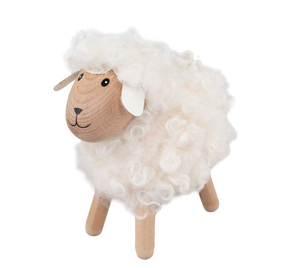 Main Image Sheep made of wood, fluffy, large