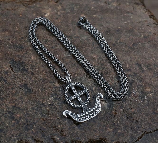 Main Image Viking necklace, Viking ship cross