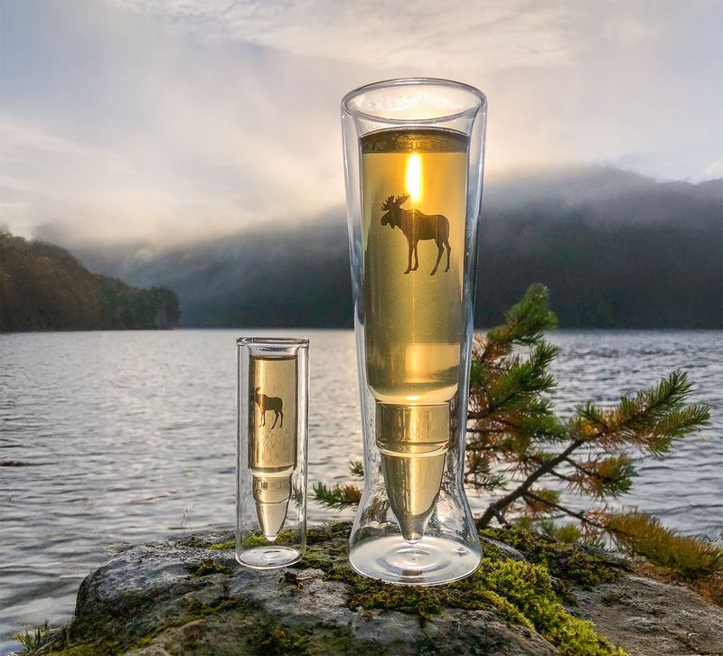 Silver Moose Glass, set of two 