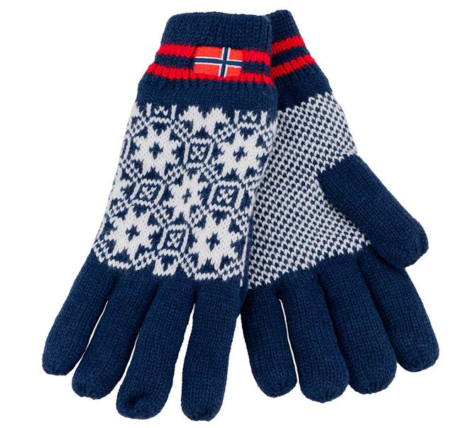 Main Image Knitted gloves with flag navy blue/white