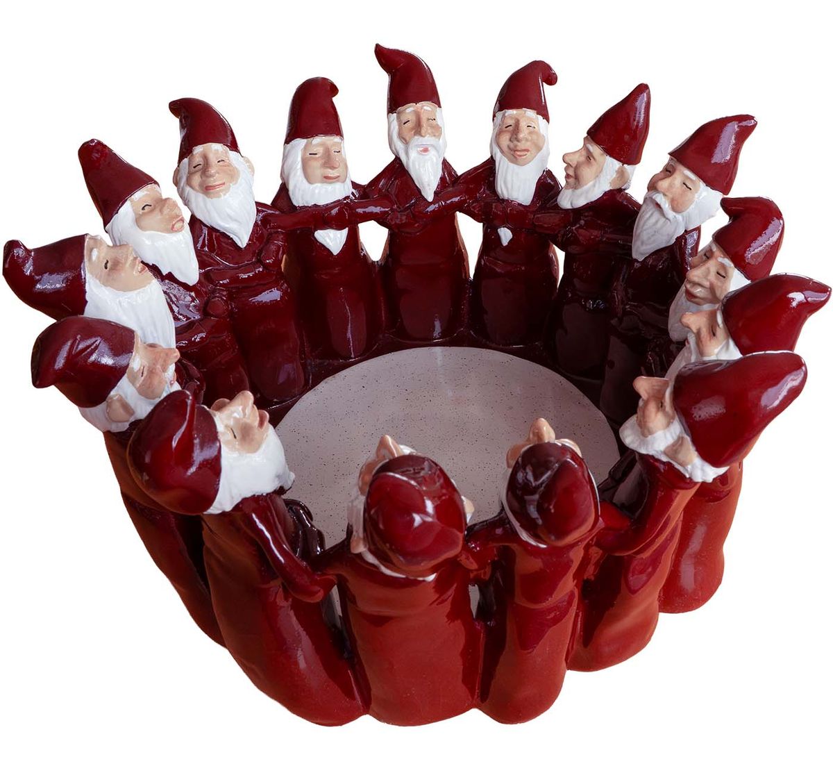 Santas in a circle, red, 32 cm, Harvesttime