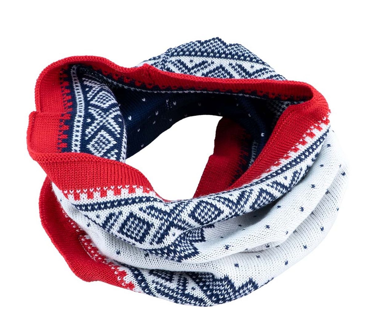 Neack gaiter with MARIUS® pattern, blue, merinowool