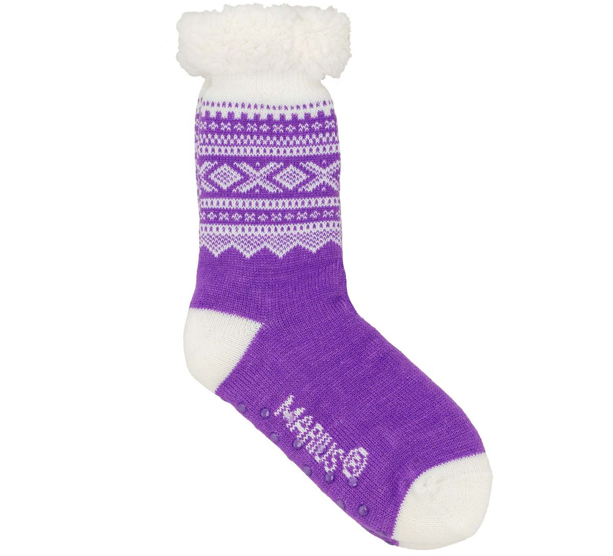 Snuggle socks, MARIUS® pattern, purple/white