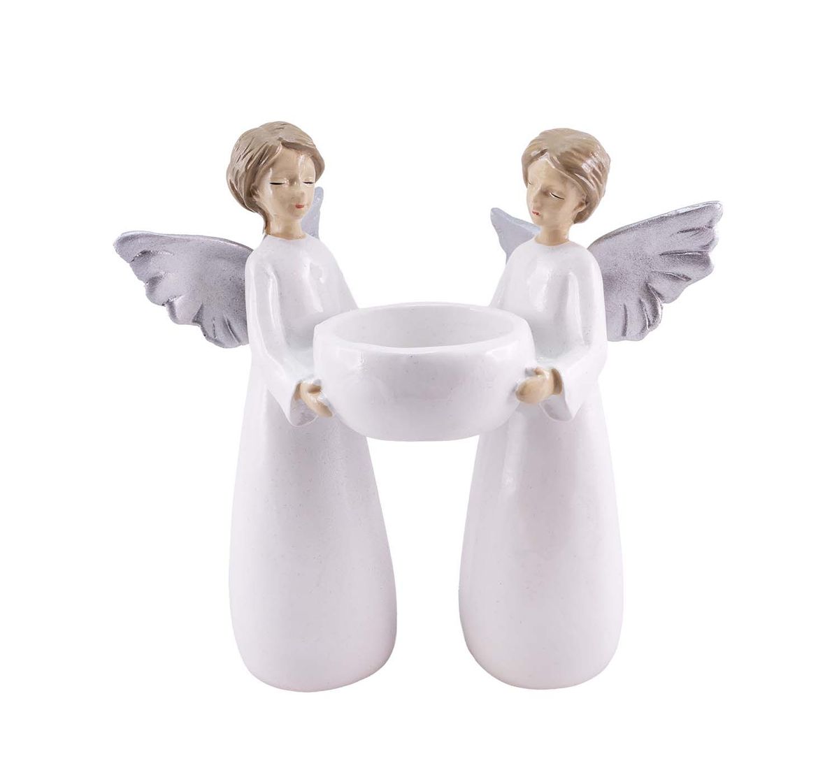 Two angels holding a tealight, Harvesttime