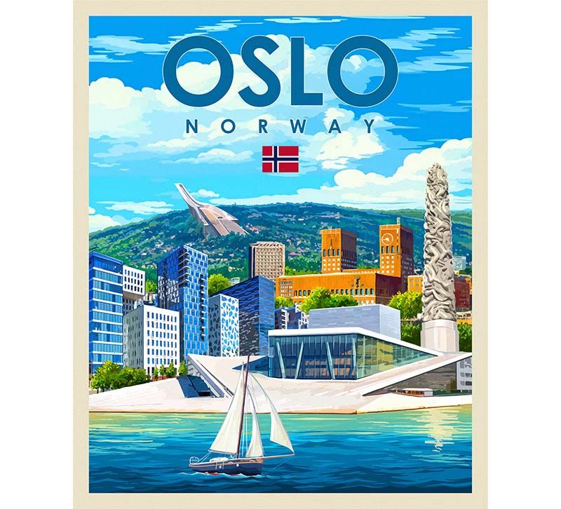 Poster, Oslo, retro