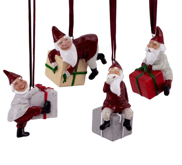 Main Image Hengende små nisser med pakker, sett à 8 stk