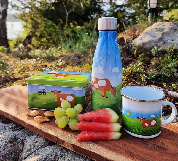 Main Image Vacuum flask for children, cow