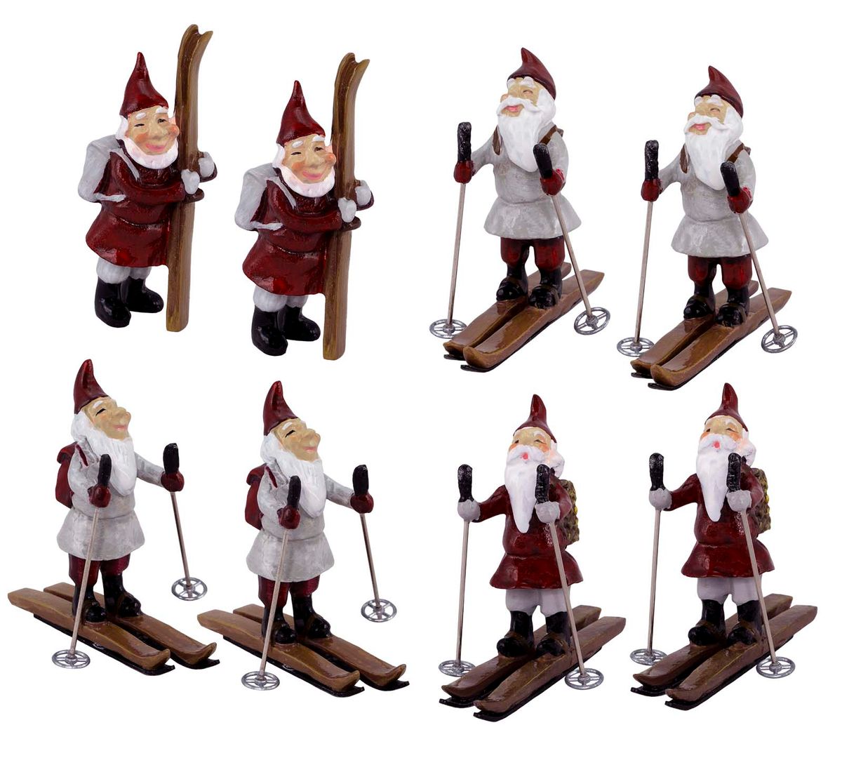 Santas skiing, 8 pcs, Harvesttime