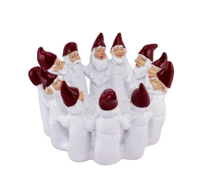 Main Image Santas in a circle, white, 12 cm, Harvesttime