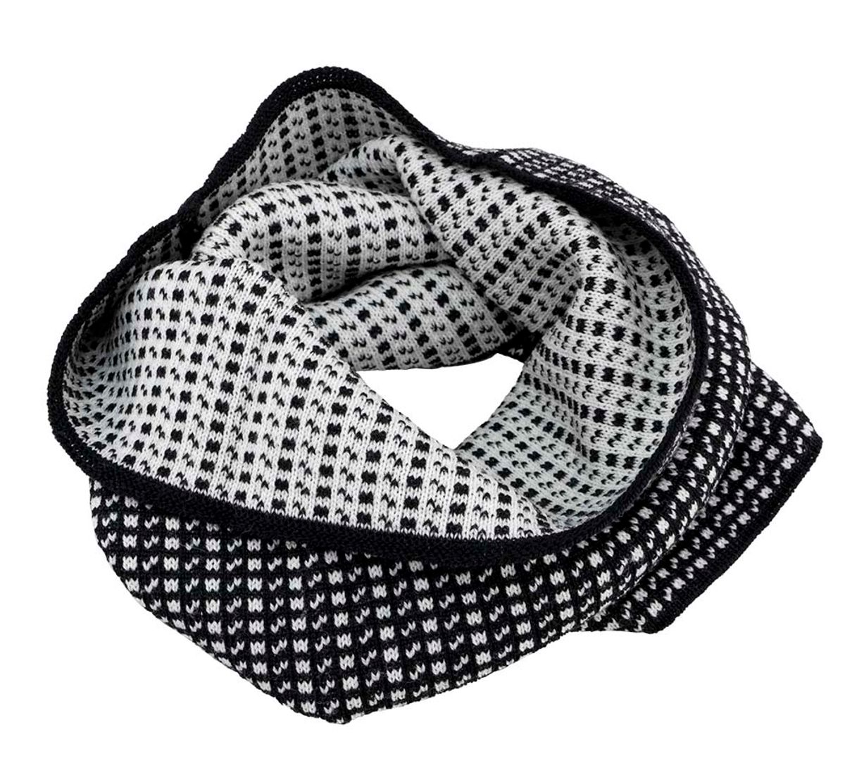 Woollen neck warmer, Islender, black/white
