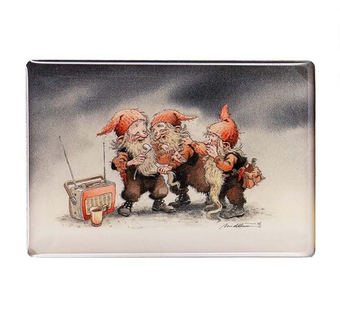 Main Image Magnet, 3 happy santas, Midthun
